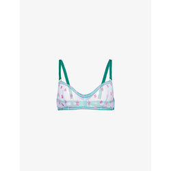  Dora Larsen Sage floral-embroidered recycled-nylon bra