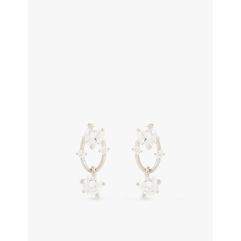  Panconesi Diamanti rhodium-plated brass and zirconia drop earrings