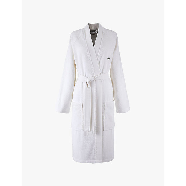 Lacoste L Défilé logo-embroidered organic-cotton bathrobe