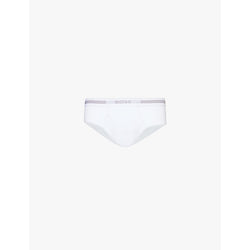 Mens Boss Branded waistband cotton-jersey briefs