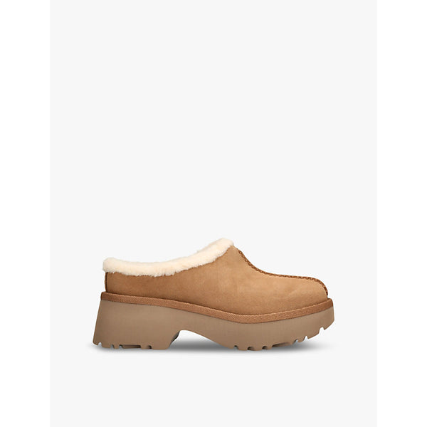  Ugg New Height Cozy suede and shearling clogs