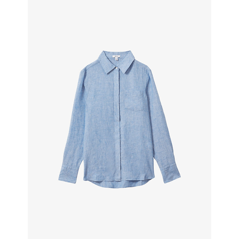  Reiss Belle relaxed-fit long-sleeve linen shirt