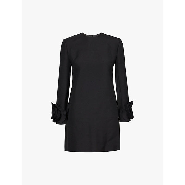 Valentino Garavani Abito embroidered-sleeve wool mini dress | VALENTINO GARAVANI