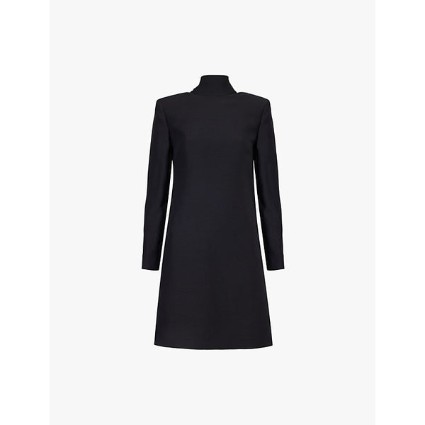 Valentino Garavani Bow-embellishment round-neck wool and silk midi dress | VALENTINO GARAVANI