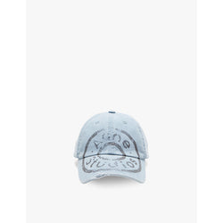  Acne Studios Brand-print distressed cotton baseball cap