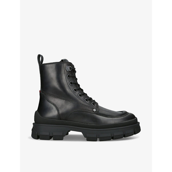 Moncler Hevea City debossed-branding leather ankle boots