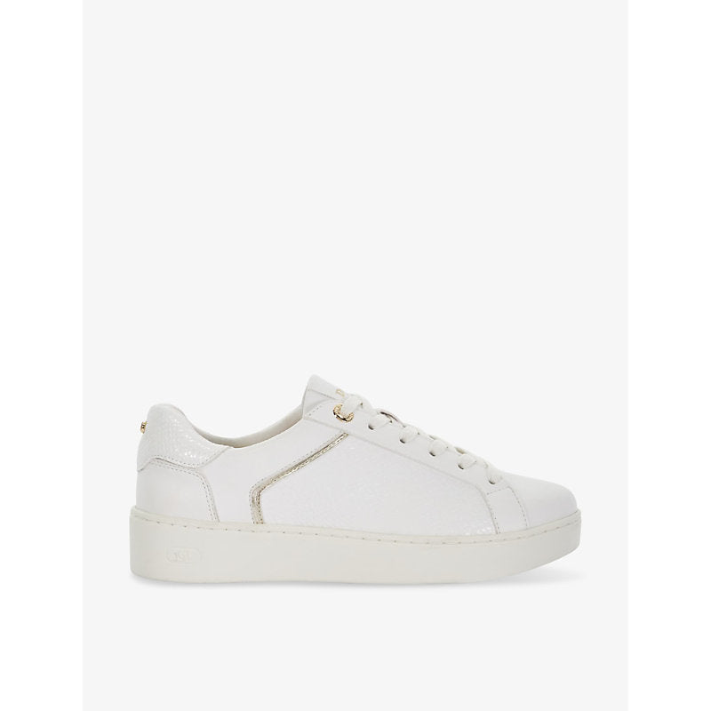 Dune Elli logo-badge faux-leather low-top trainers