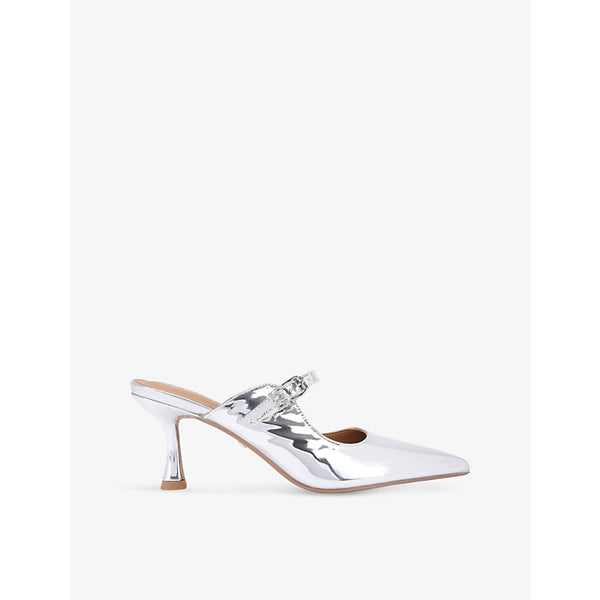 Kg Kurt Geiger Alina logo-buckle patent faux-leather heeled courts | Kg Kurt Geiger