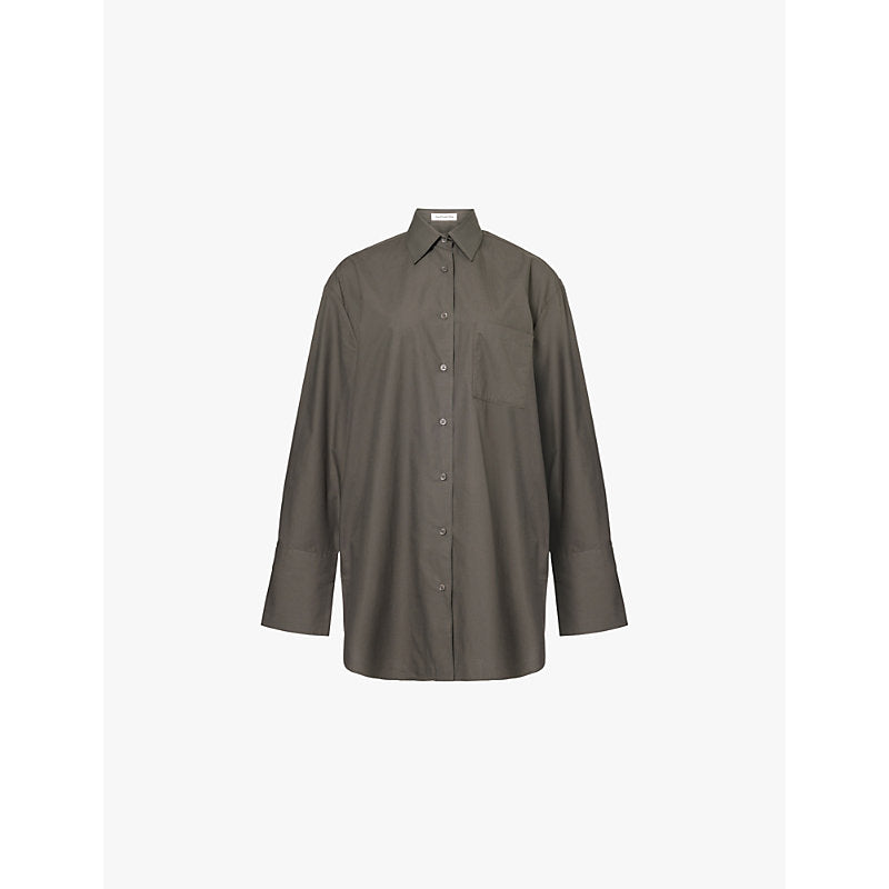  The Frankie Shop Helen collar cotton shirt