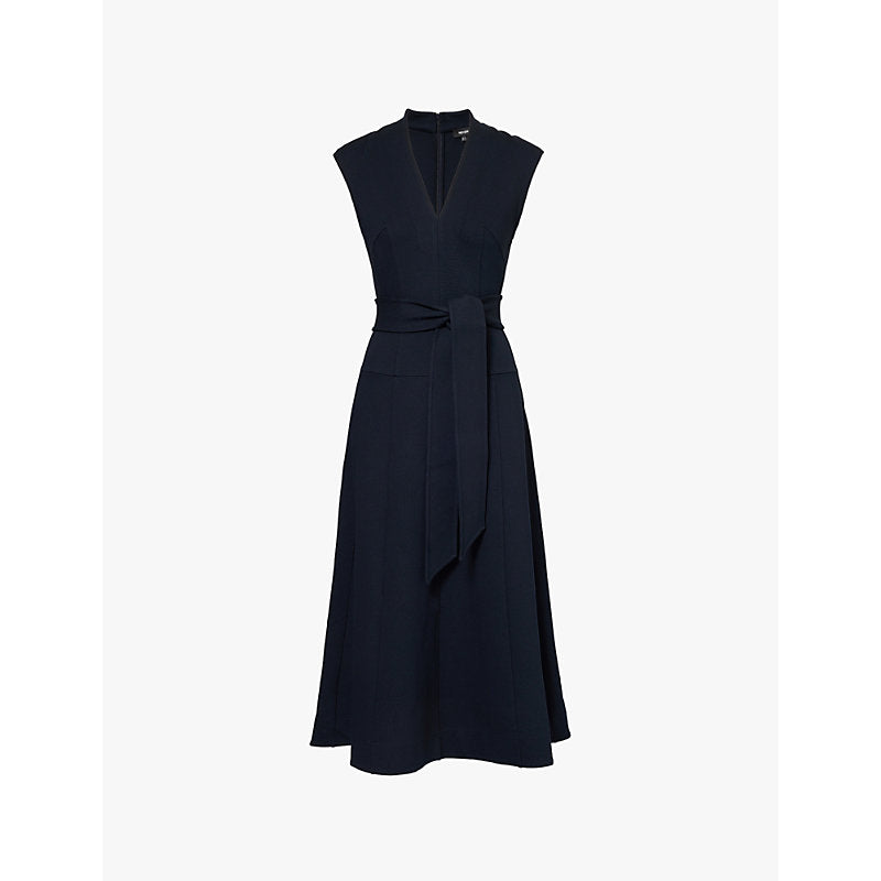 Me And Em V-neck tie-waist ponte-jersey midi dress