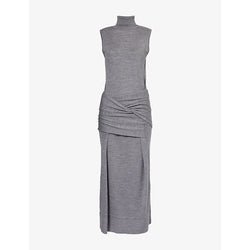 Toteme Draped sleeveless wool-silk knitted maxi dress | TOTEME