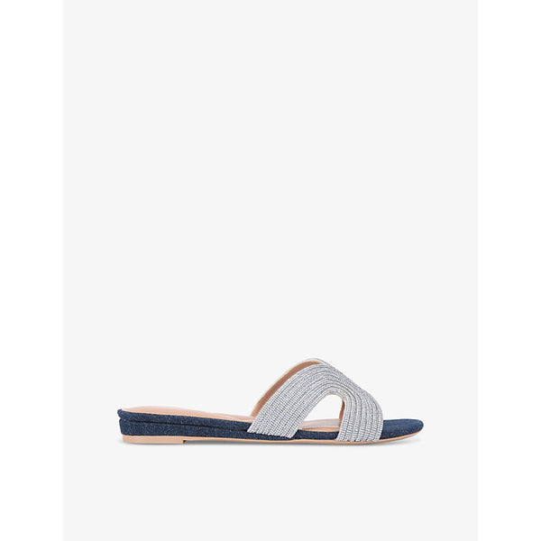 Carvela Gala backless crystal-embellished woven heeled mules