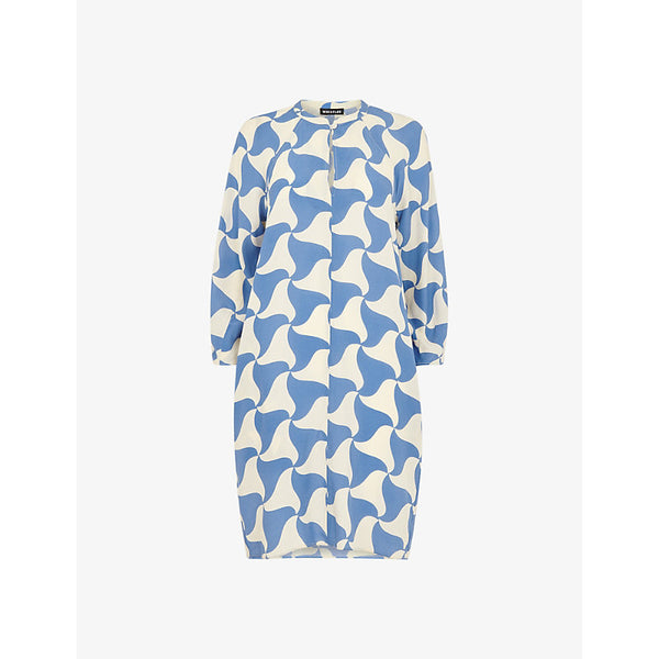 Whistles Spun triangle-print relaxed-fit woven mini dress | WHISTLES