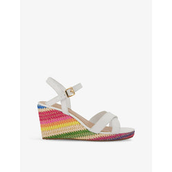 Dune Kyrin rainbow cross-strap leather wedges | Dune