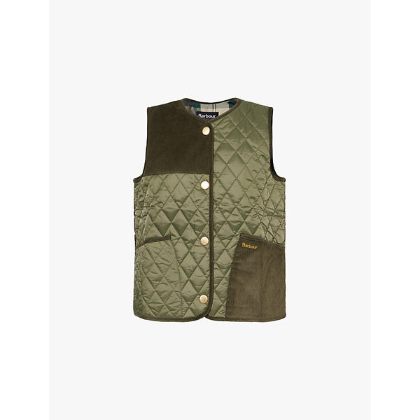  Barbour Healy logo-patch quilted woven gilet