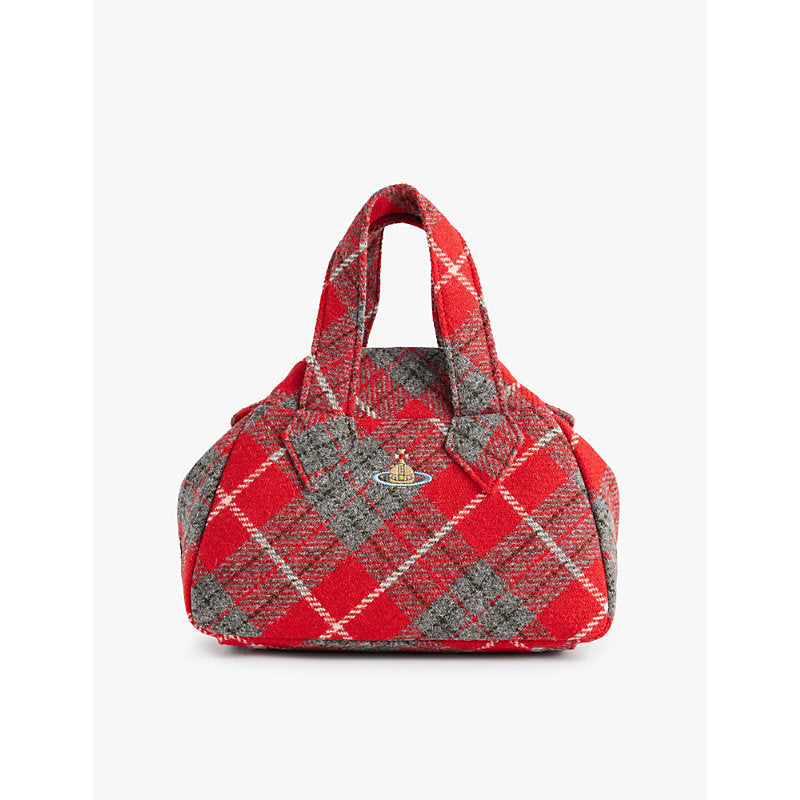  Vivienne Westwood Yasmine medium check-pattern wool top-handle bag