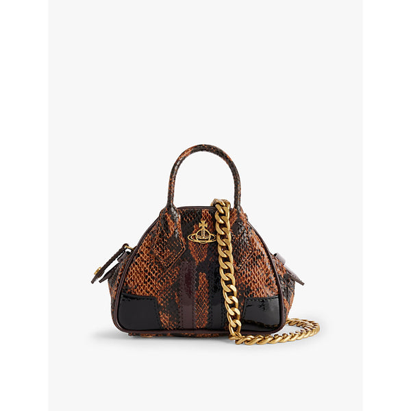  Vivienne Westwood Yasmine mini snake-print leather handbag