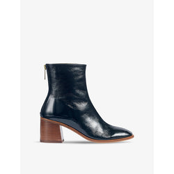 Lk Bennett Camila crinkled patent-leather ankle boots