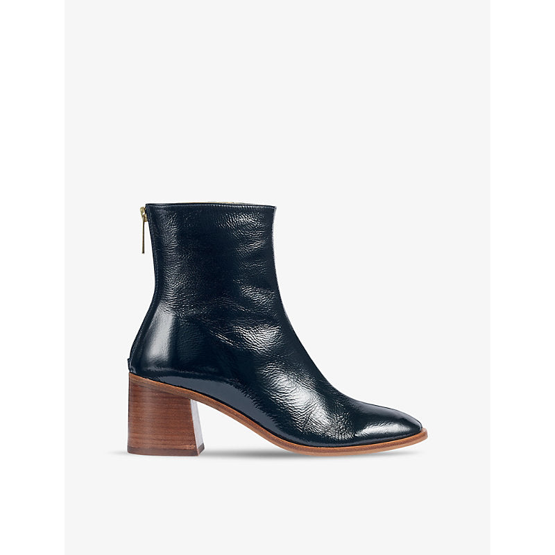 Lk Bennett Camila crinkled patent-leather ankle boots