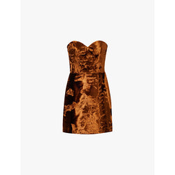 Alexander Mcqueen Evening faux-fur woven-blend mini dress | ALEXANDER MCQUEEN