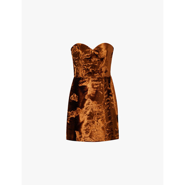 Alexander Mcqueen Evening faux-fur woven-blend mini dress | ALEXANDER MCQUEEN