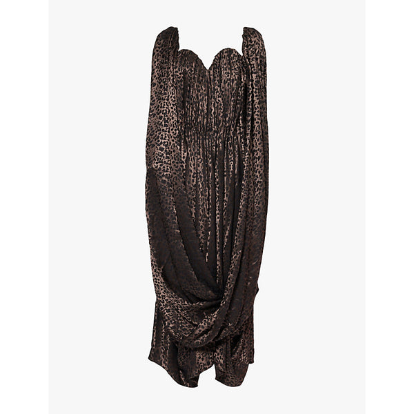 Alexander Mcqueen Evening animal-print woven-blend midi dress | ALEXANDER MCQUEEN