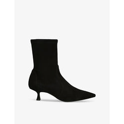 Stuart Weitzman Naomi pointed-toe suede heeled ankle boots