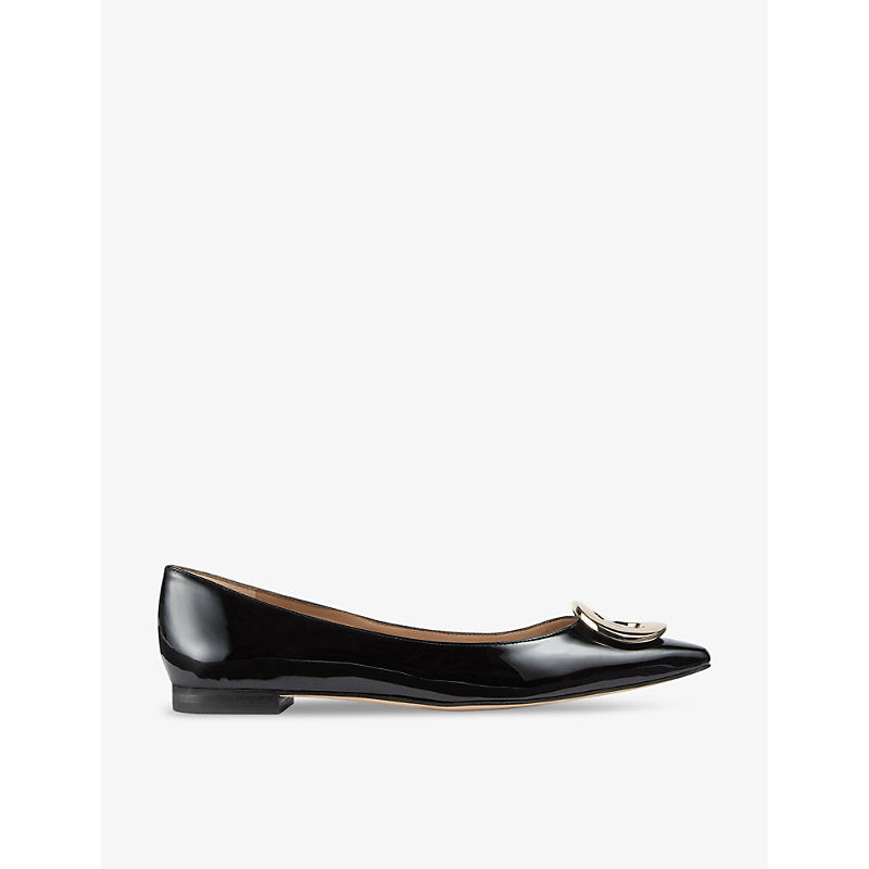 Lk Bennett Lisette buckled-embellished patent-leather flats