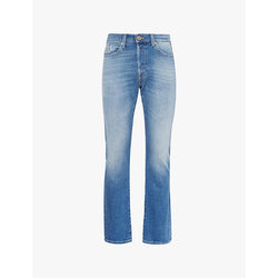  Replay Waitom No Thema brand-patch straight-leg regular-fit stretch-denim jeans