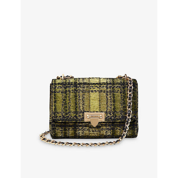 Aspinal Of London Lottie metallic-tweed leather shoulder bag