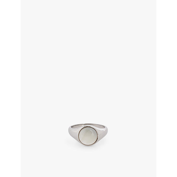 Vitaly Bond stainless steel and faux pearl ring