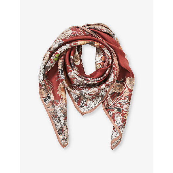 Aspinal Of London Ombre 'A' floral-print silk scarf