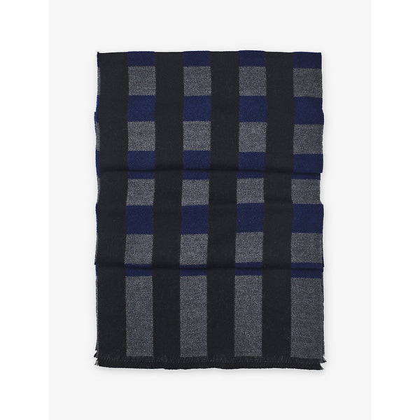 Aspinal Of London Explode check-pattern wool scarf