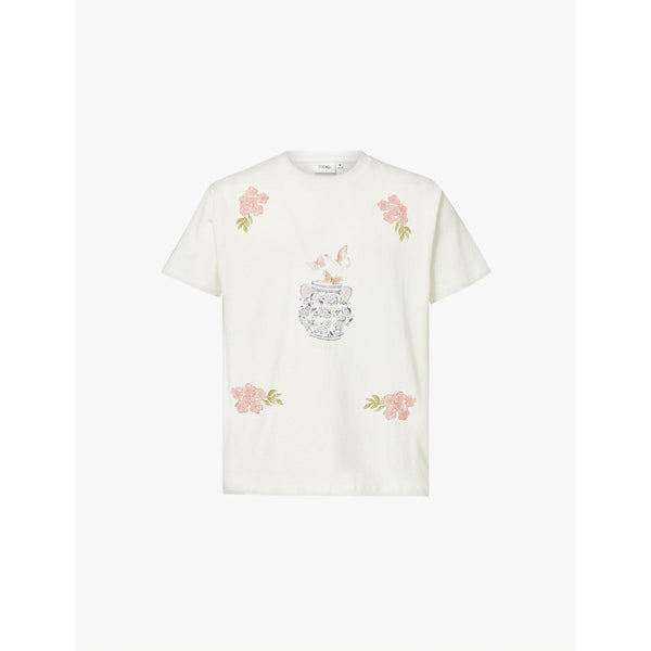  Found Flower pot graphic-print relaxed-fit cotton-jersey T-shirt