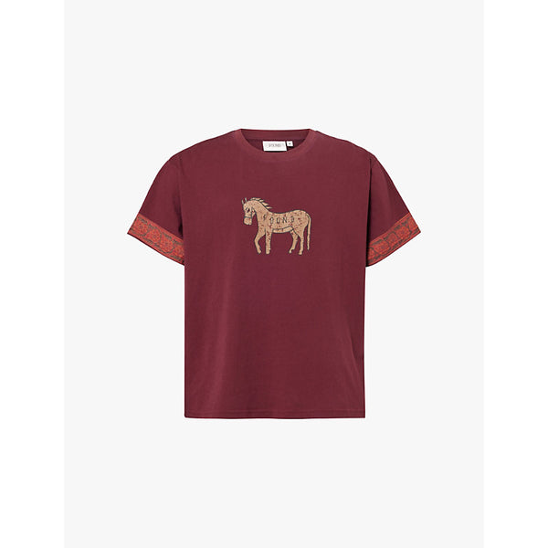  Found Horse Embellishment graphic-print relaxed-fit cotton-jersey T-shirt