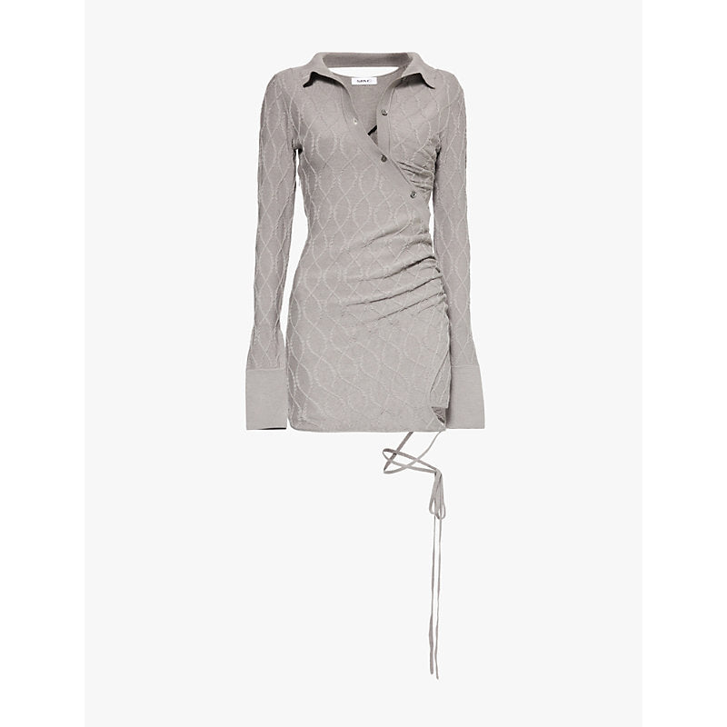 Srvc Collar ruching knitted mini dress | SRVC