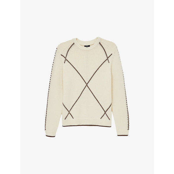 Reiss Parvey embroidered wool-blend jumper