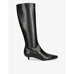 Toteme Slim Knee pointed-toe leather heeled knee-high boots