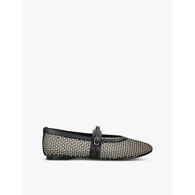 Steve Madden Rejoice-MR rhinestone-embellished mesh flats | Steve Madden