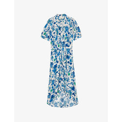 Zadig&Voltaire Rima floral-print puff-sleeve crepe midi dress | ZADIG&VOLTAIRE