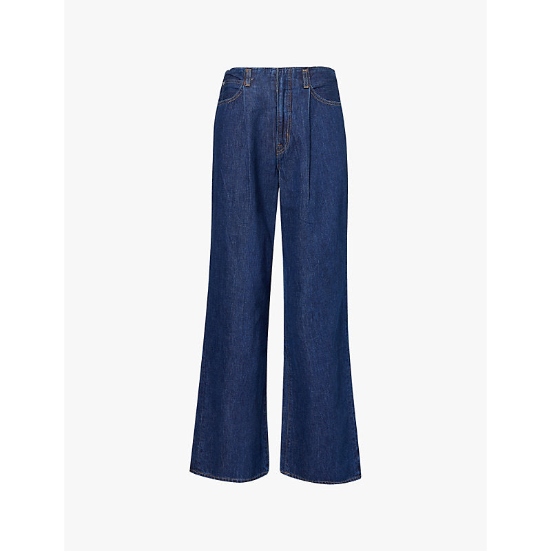  Slvrlake Taylor pleated wide-leg mid-rise jeans