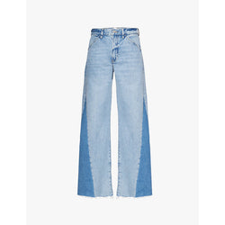  Frame Le Baggy contrast-panels wide-leg low-rise recycled-denim jeans