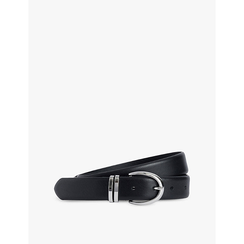 Womens The Frankie Shop Ora oval-buckle leather belt