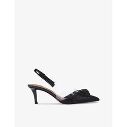 Kurt Geiger London Belgravia sling-back vinyl heeled courts