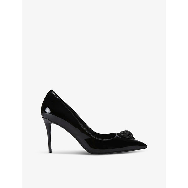 Kurt Geiger London Belgravia eagle head-embellished patent-leather courts