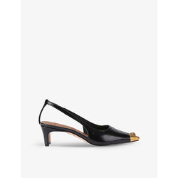 Kurt Geiger London Regent low open-toe leather heeled slingback courts | Kurt Geiger London