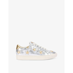 Kurt Geiger London Lane Star snakeskin-embossed metallic-leather low-top trainers