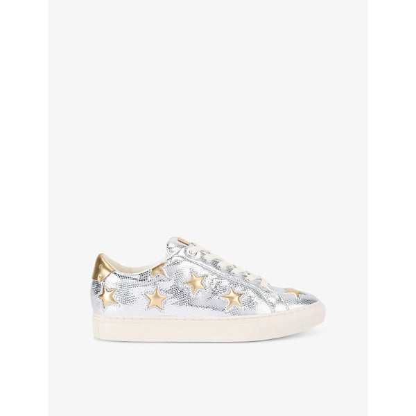 Kurt Geiger London Lane Star snakeskin-embossed metallic-leather low-top trainers