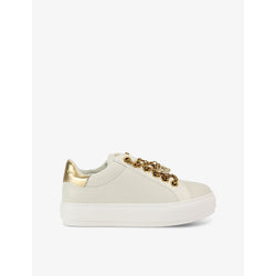 Kurt Geiger London Laney Charm chain-lace leather low-top trainers