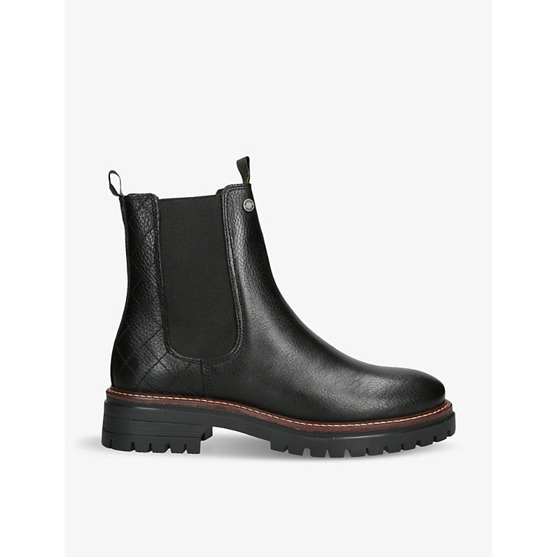  Barbour Evie logo-plaque leather ankle boots